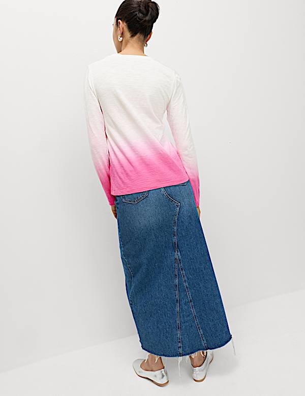 T-shirt 100 % coton &agrave; motif teint&eacute; au noeud - LU