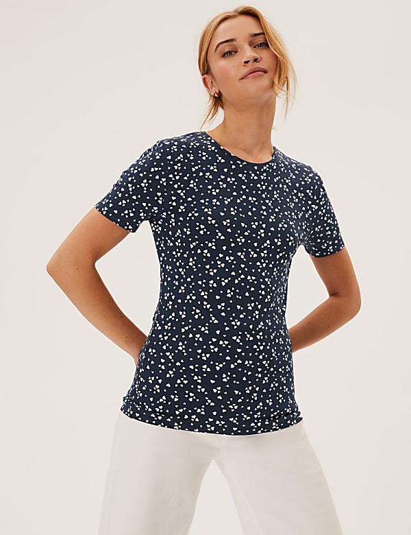 Cotton Rich Printed fitted T-Shirt