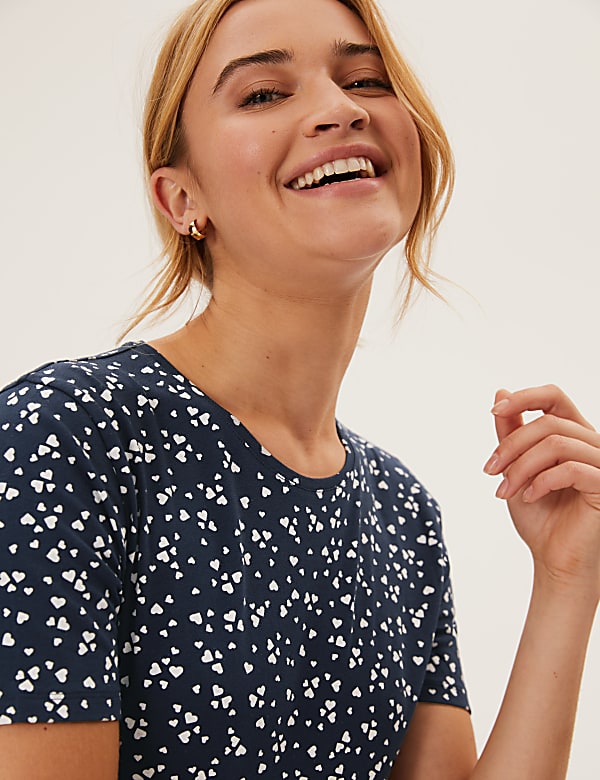 Cotton Rich Printed fitted T-Shirt