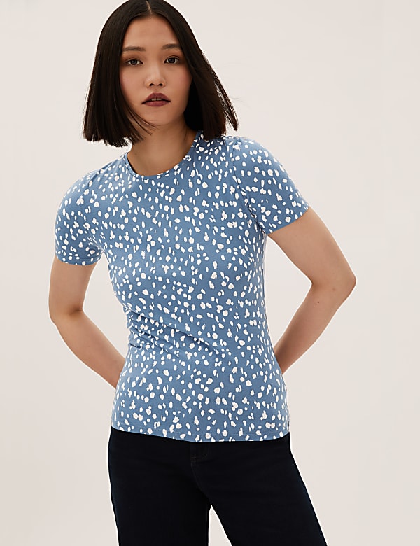 Cotton Rich Printed fitted T-Shirt