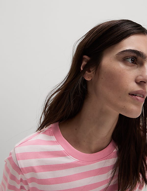 Pure Cotton Striped Everyday Fit T-Shirt - GR