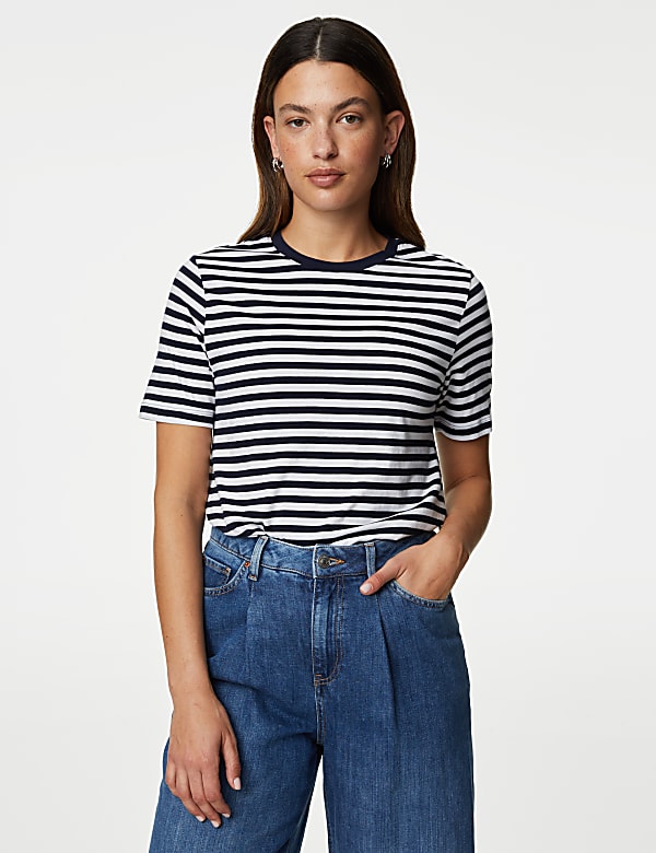 Pure Cotton Striped Everyday Fit T-Shirt