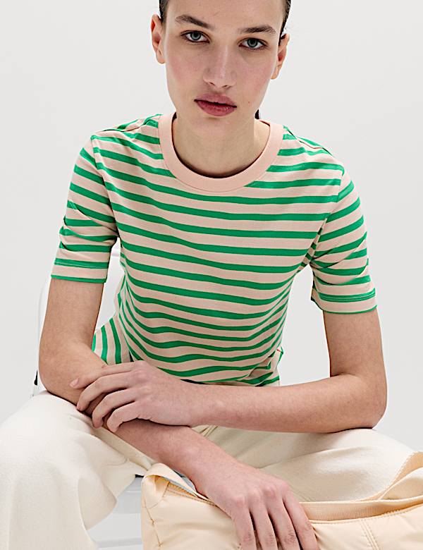Pure Cotton Striped Everyday Fit T-Shirt