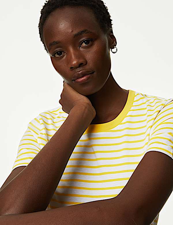 Pure Cotton Striped Everyday Fit T-Shirt