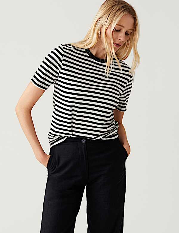 Pure Cotton Striped Everyday Fit T-Shirt