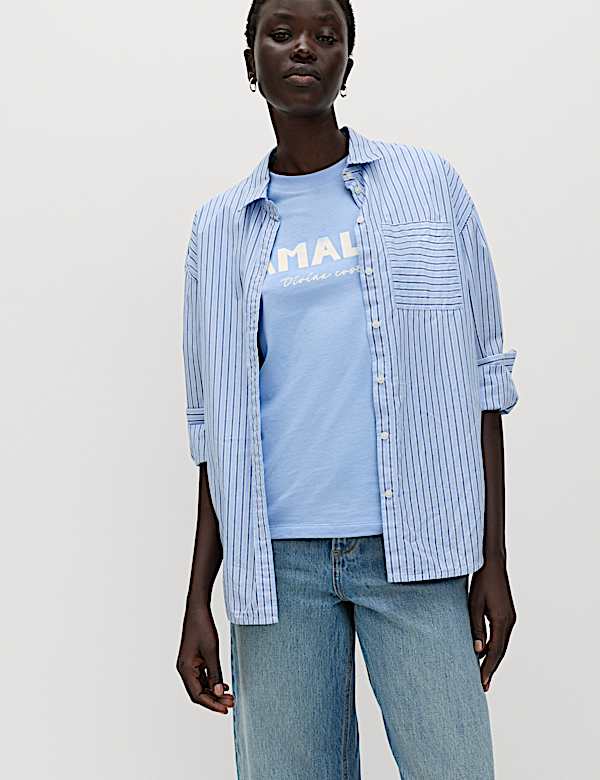 Puur katoenen T-shirt met grafisch motief - BE