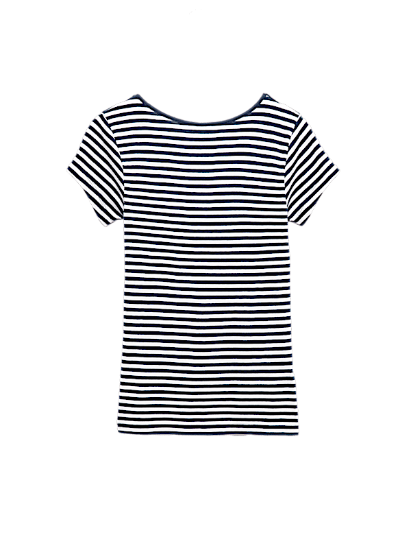 Pure Cotton Short Sleeve Scoop Back T-Shirt