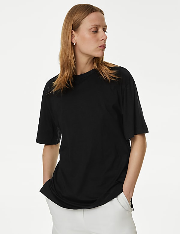 Pure Cotton Crew Neck Oversized T-Shirt