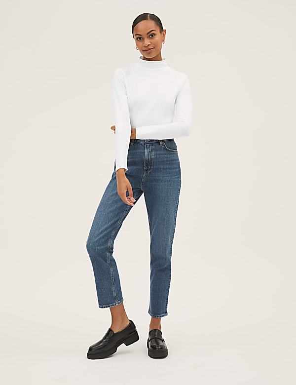 Cotton Rich Slim Fit Long Sleeve Top