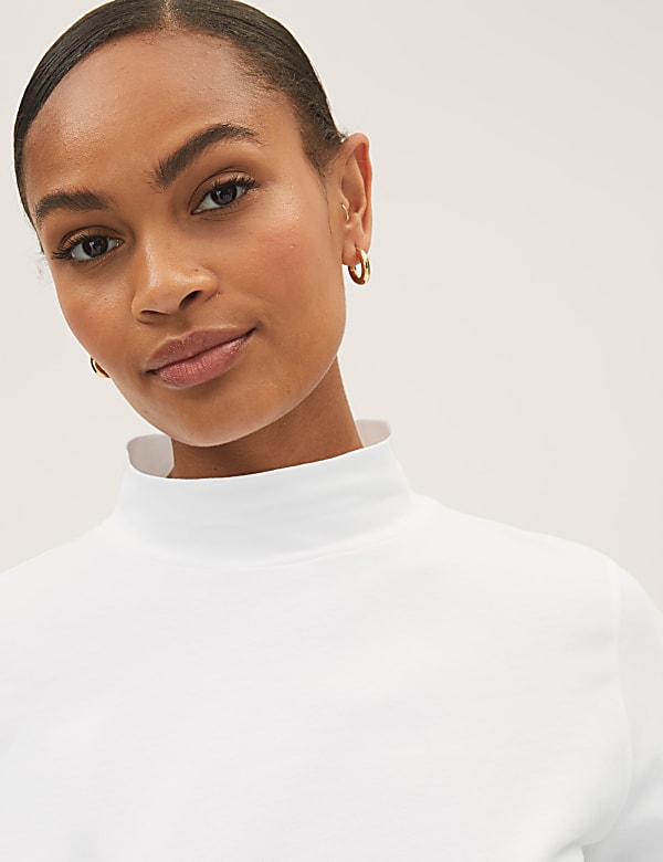 Cotton Rich Slim Fit Long Sleeve Top