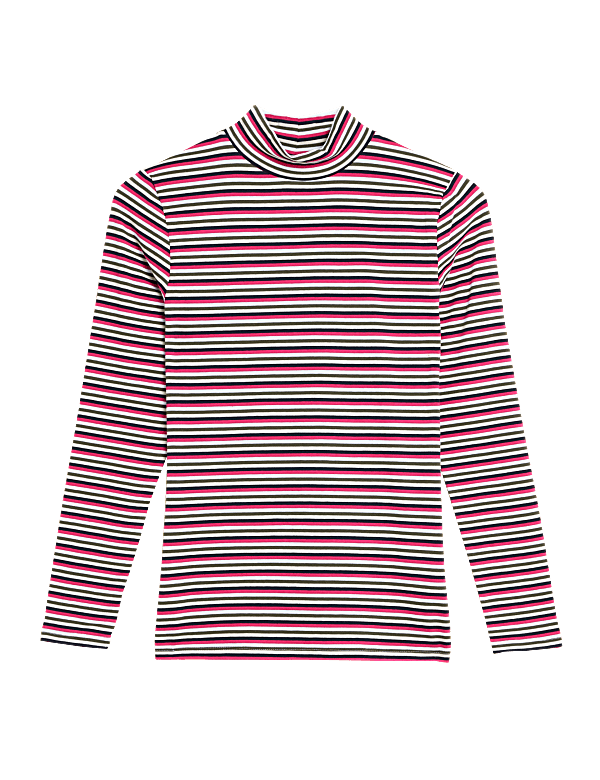 Cotton Rich Striped Slim Fit Top