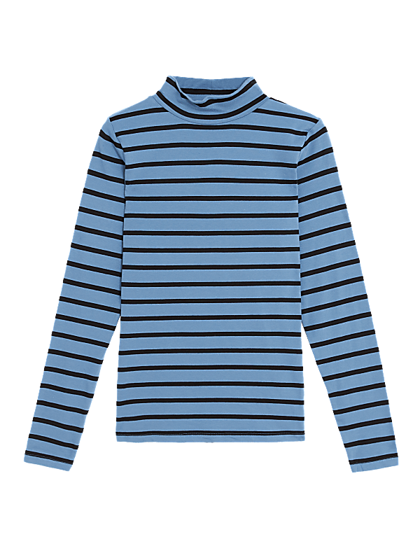 Cotton Rich Striped Slim Fit Top