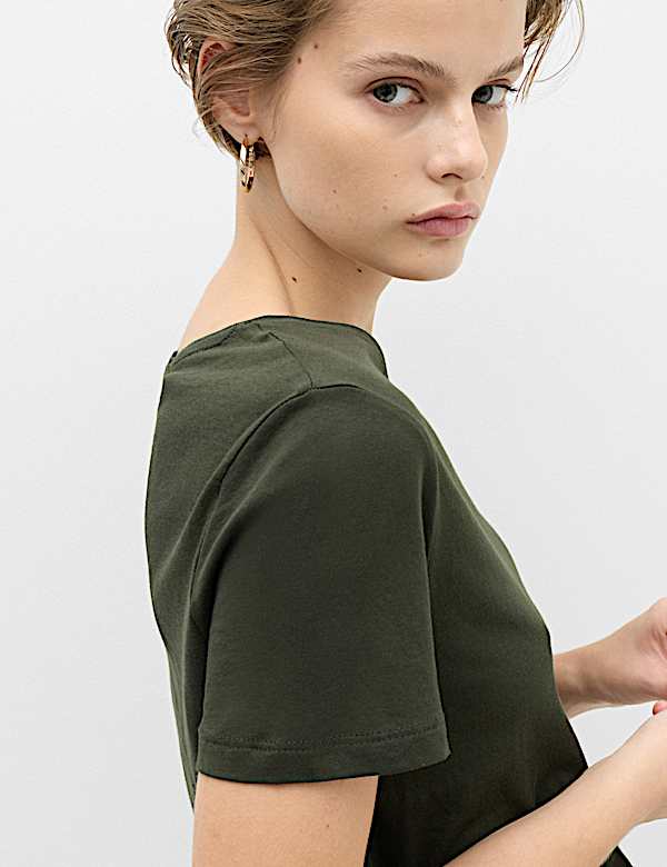 Pure Cotton Crew Neck T-Shirt - LU