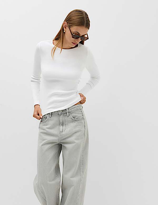 Cotton Rich Ribbed Regular Fit Top