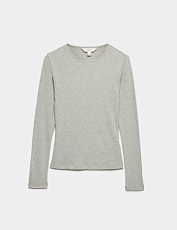 Cotton Rich Ribbed Slim Fit Top - FI