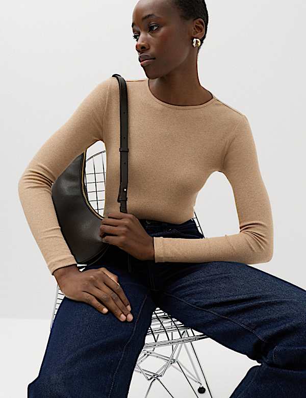 Cotton Rich Ribbed Regular Fit Top - NZ