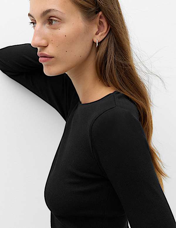 Cotton Rich Ribbed Regular Fit Top