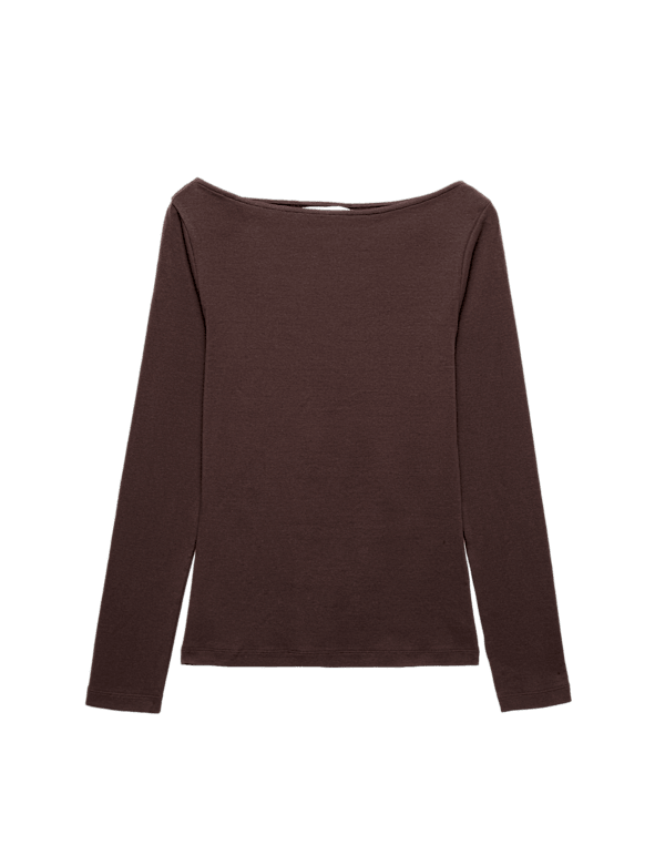 Cotton Rich Premium Slash Neck Top