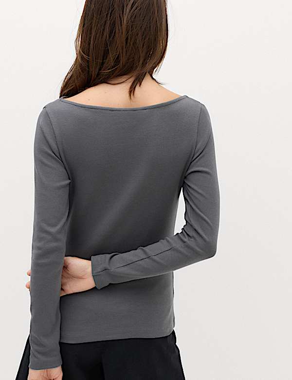 Cotton Rich Premium Slash Neck Top