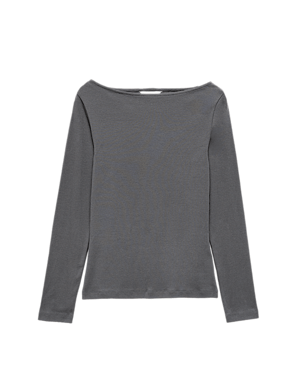 Cotton Rich Premium Slash Neck Top