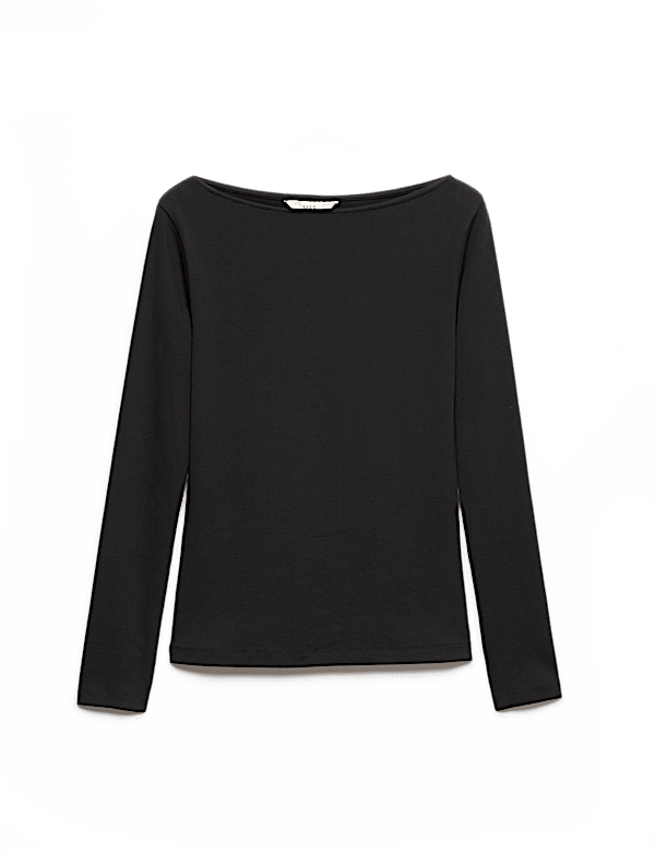 Cotton Rich Premium Slash Neck Top