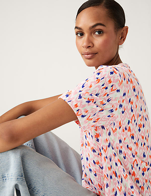 Printed Crew Neck Relaxed T-Shirt