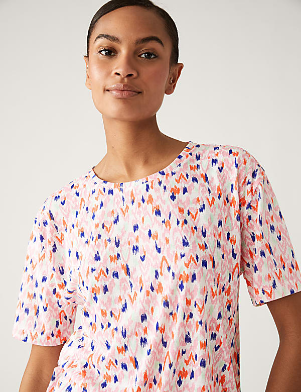 Printed Crew Neck Relaxed T-Shirt