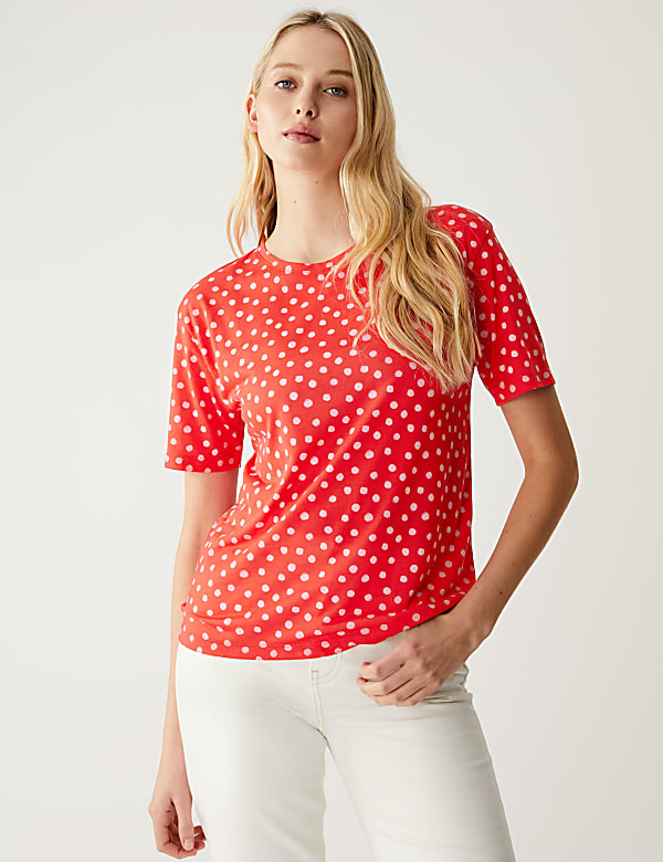 Printed Crew Neck Relaxed T-Shirt