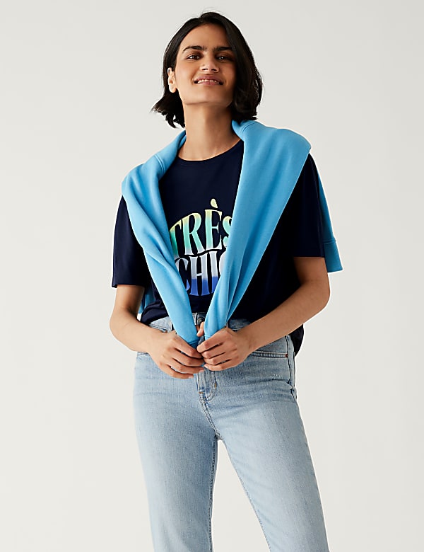 Printed Crew Neck Relaxed T-Shirt