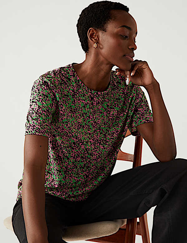 Printed Crew Neck Relaxed T-Shirt