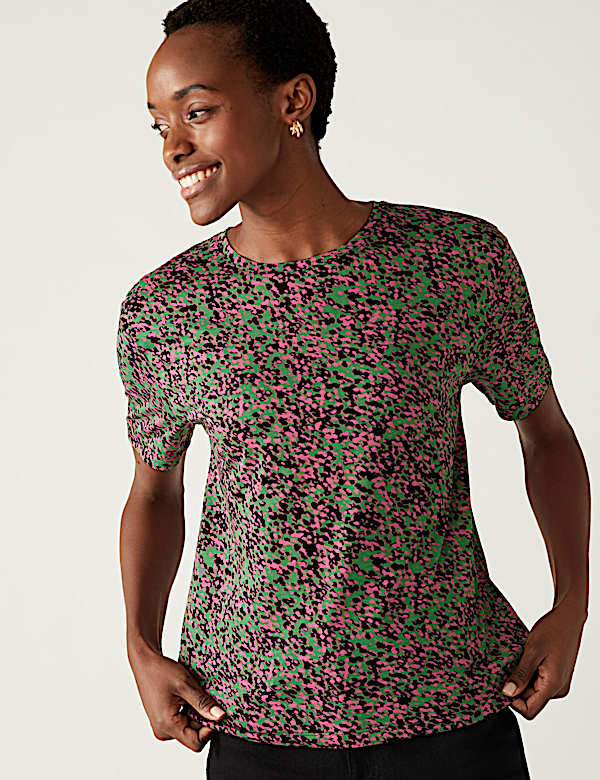 Printed Crew Neck Relaxed T-Shirt