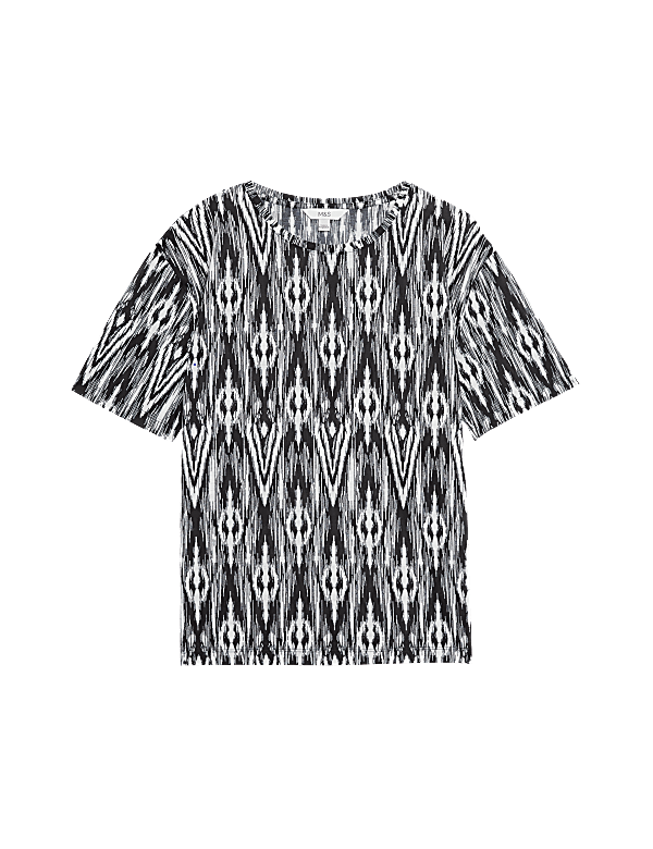 Printed Crew Neck Relaxed T-Shirt