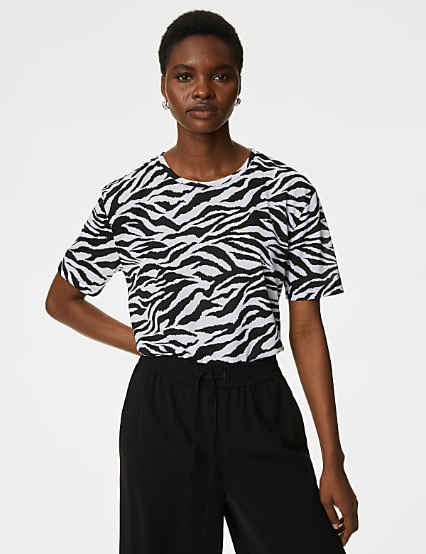 Printed Crew Neck Relaxed T-Shirt - CZ