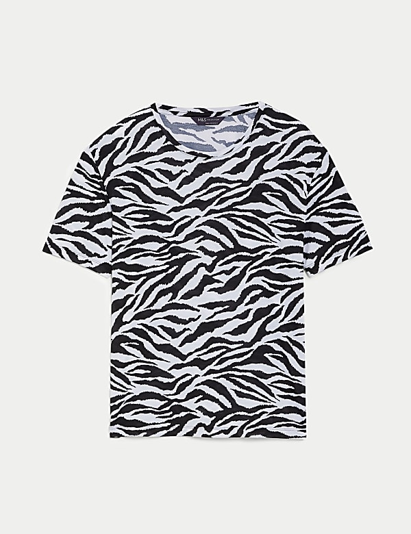 Printed Crew Neck Relaxed T-Shirt - CZ
