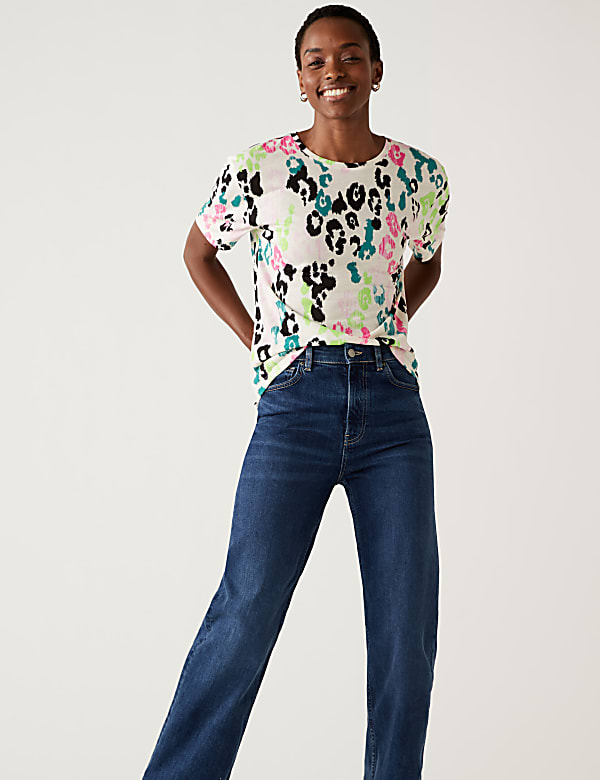 Printed Crew Neck Relaxed T-Shirt