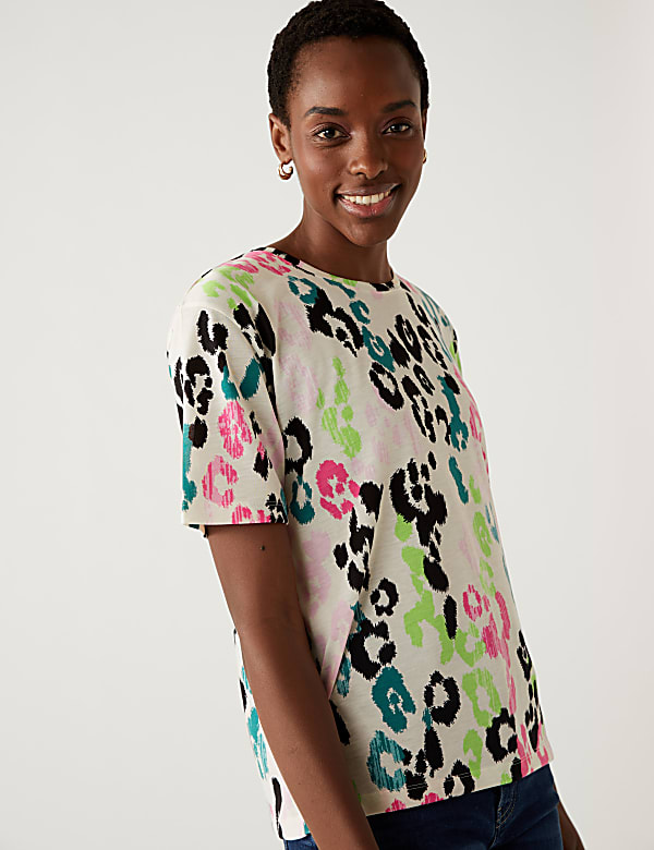 Printed Crew Neck Relaxed T-Shirt