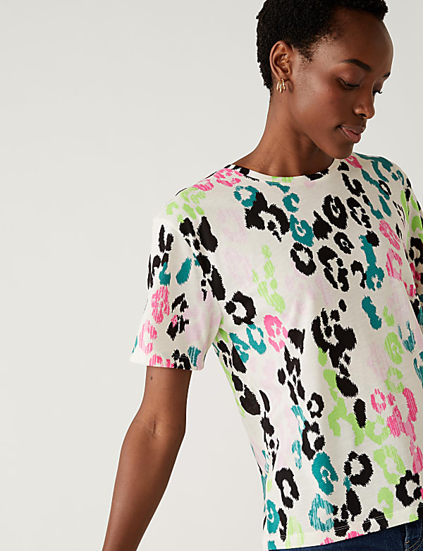 Printed Crew Neck Relaxed T-Shirt