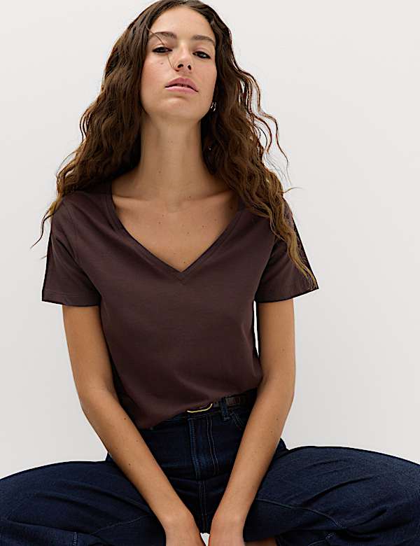 Pure Cotton V-Neck T-Shirt