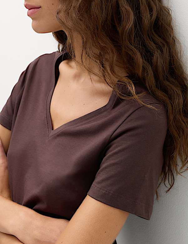 Pure Cotton V-Neck T-Shirt - UA