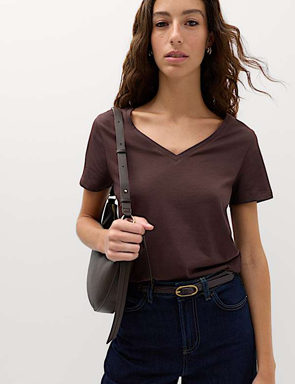 Pure Cotton V-Neck T-Shirt - UA