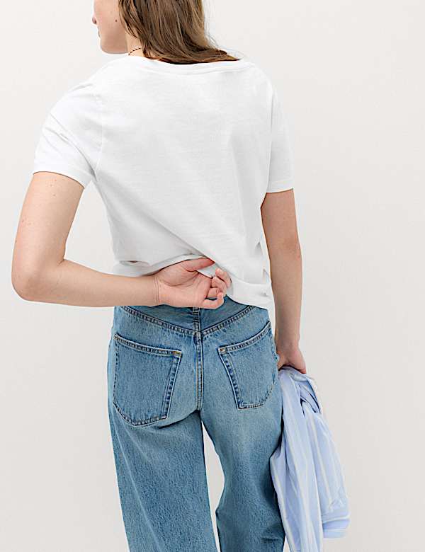 Kaus Oblong Kerah V Katun Murni - ID