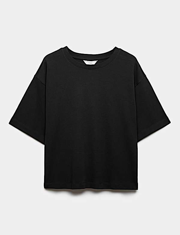 Pure Cotton Striped Boxy T-Shirt - UA