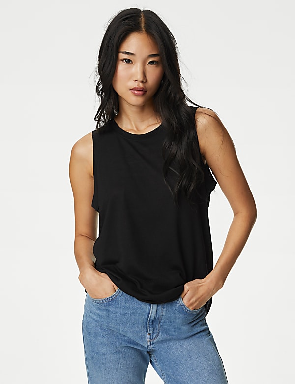 Black vest top womens shop