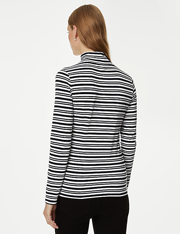 Cotton Rich Striped Slim Fit Top