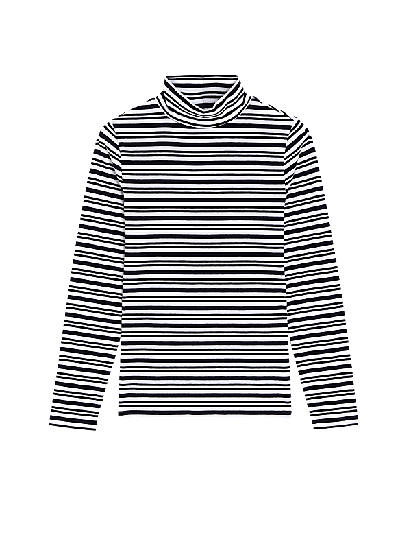 Cotton Rich Striped Slim Fit Top