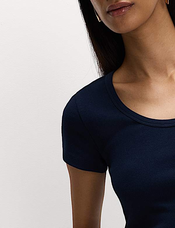 Cotton Rich Scoop Neck T-Shirt - NZ