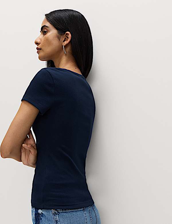 Cotton Rich Scoop Neck T-Shirt - NZ