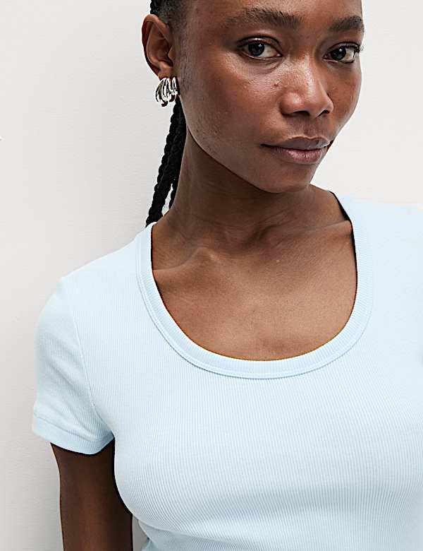 Cotton Rich Scoop Neck T-Shirt - JO