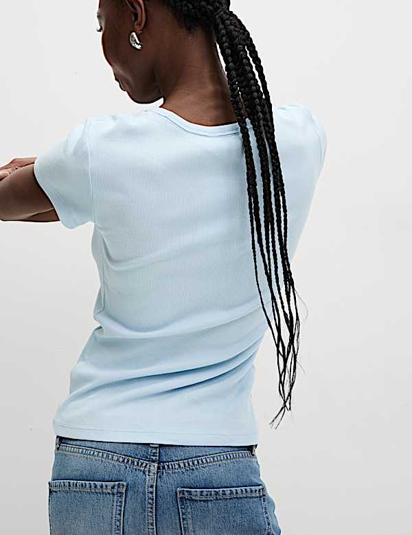 Cotton Rich Scoop Neck T-Shirt - JO