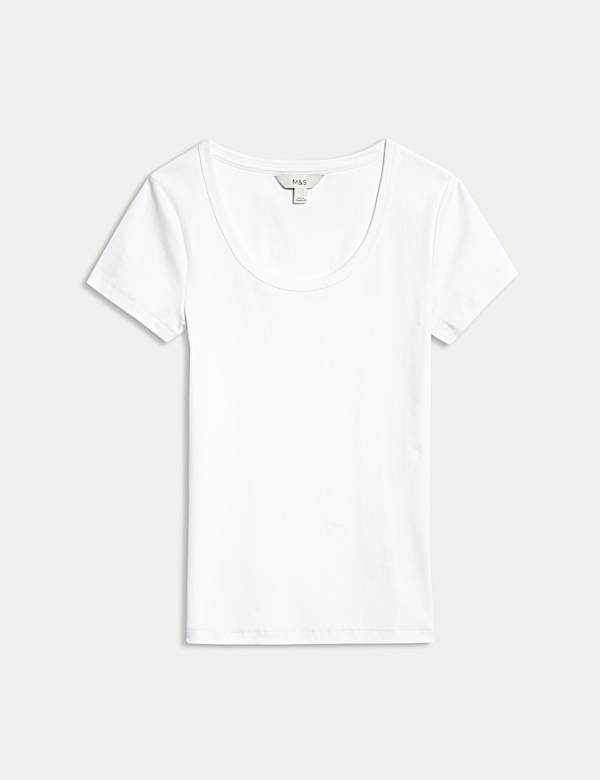 Camiseta de algod&oacute;n con escote abierto - ES